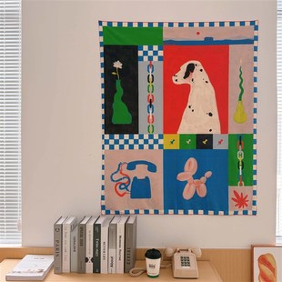 假想朋友 彩色系多巴胺卡通挂布超大墙面装饰背景布宿舍出租屋