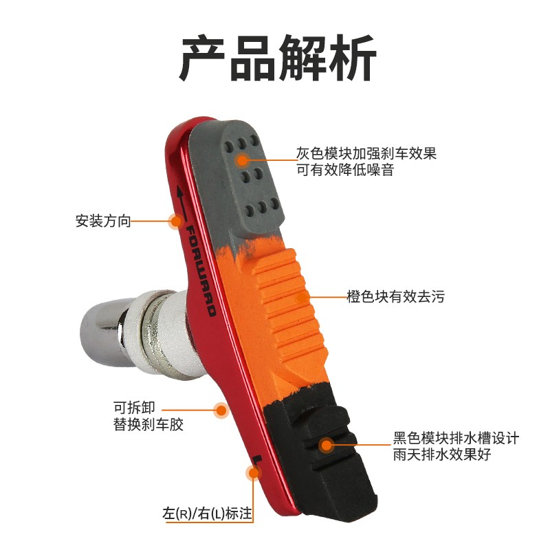 永杰470CV自行车刹车皮 16寸 412 20寸折叠车刹车块刹车胶V刹
