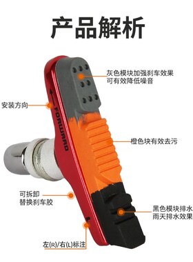 永杰470CV自行车刹车皮 16寸 412 20寸折叠车刹车块刹车胶V刹