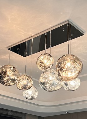 Tom Dixon熔岩餐厅吊灯升级高亮led光源款自建别墅楼梯挑空客厅灯