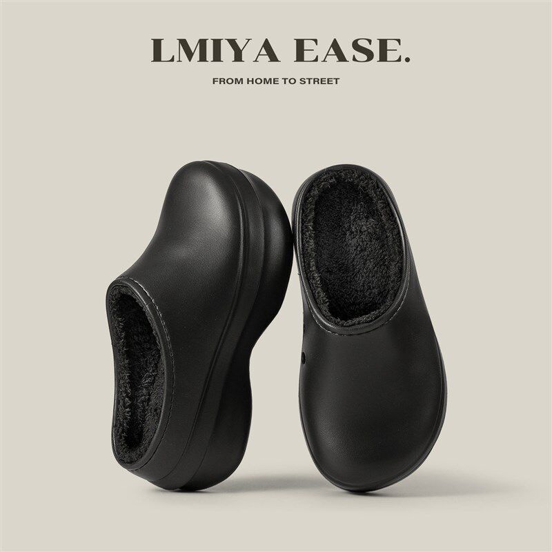 防水棉拖鞋男士2025新款秋冬季保暖女款加绒N加厚底冬天防滑厨师