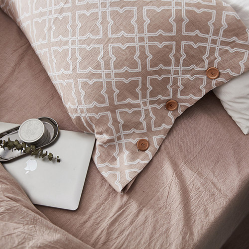 简约色织提花水洗棉全棉四件套 网红条纹4件套床单款床上用品