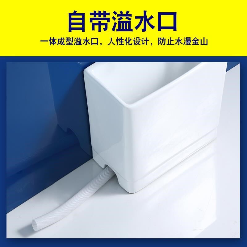 梦越家用拖把池陶瓷拖布池小号窄长形20CM阳台卫生间迷你洗拖把斗