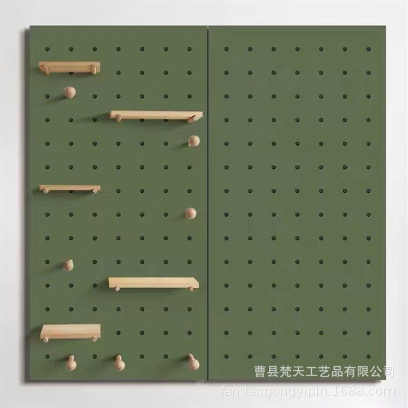 木质洞洞板置物架装饰搁板入户客厅卧室玄关墙壁实木洞洞板收纳架