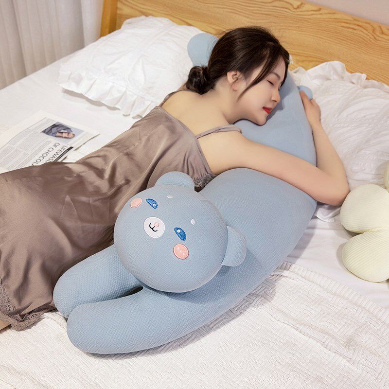 纯棉长条抱枕女生睡觉专用大人儿童孕妇侧睡夹腿床上抱睡玩偶公仔