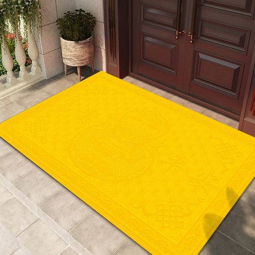 旺宅招财地垫金黄色入户门垫乔迁进门口地毯福字脚垫防滑定制裁剪