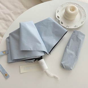 小清新晴雨伞自动n折叠黑胶两用防晒防紫外线遮阳伞手动太阳伞