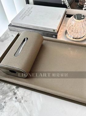 如是U型不锈钢皮托盘现代极简抽纸盒餐桌卧室床头玄关餐巾礼盒品