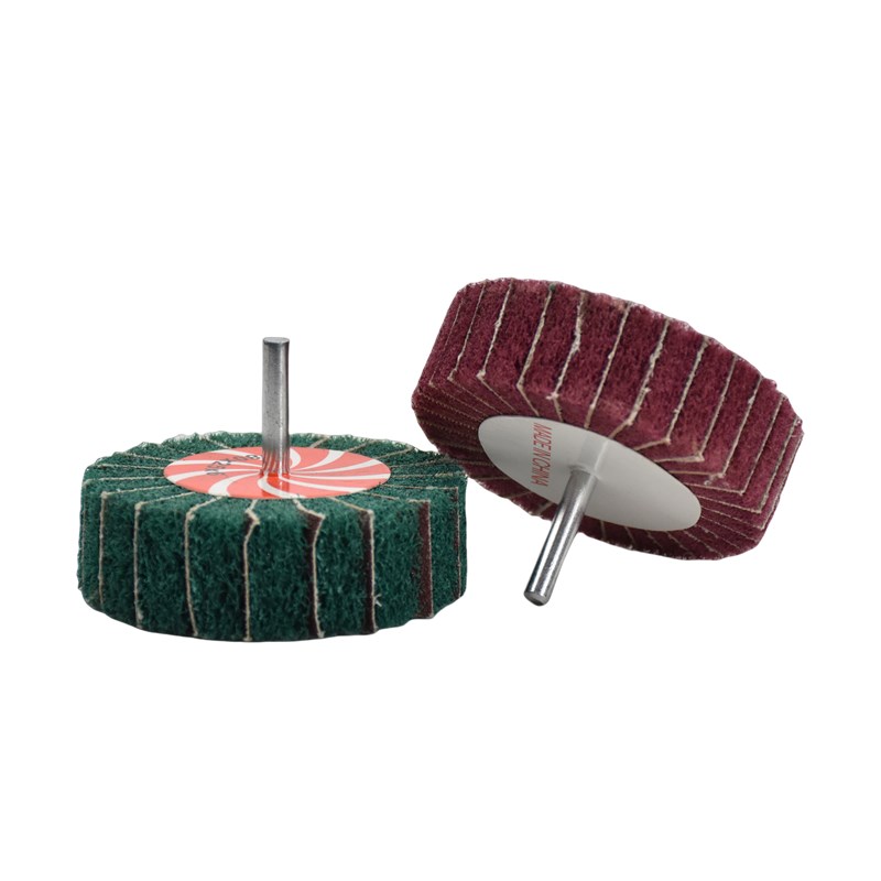 6mm飞翼轮带柄百洁布抛光轮不锈钢拉丝轮电磨机磨头纤维尼龙