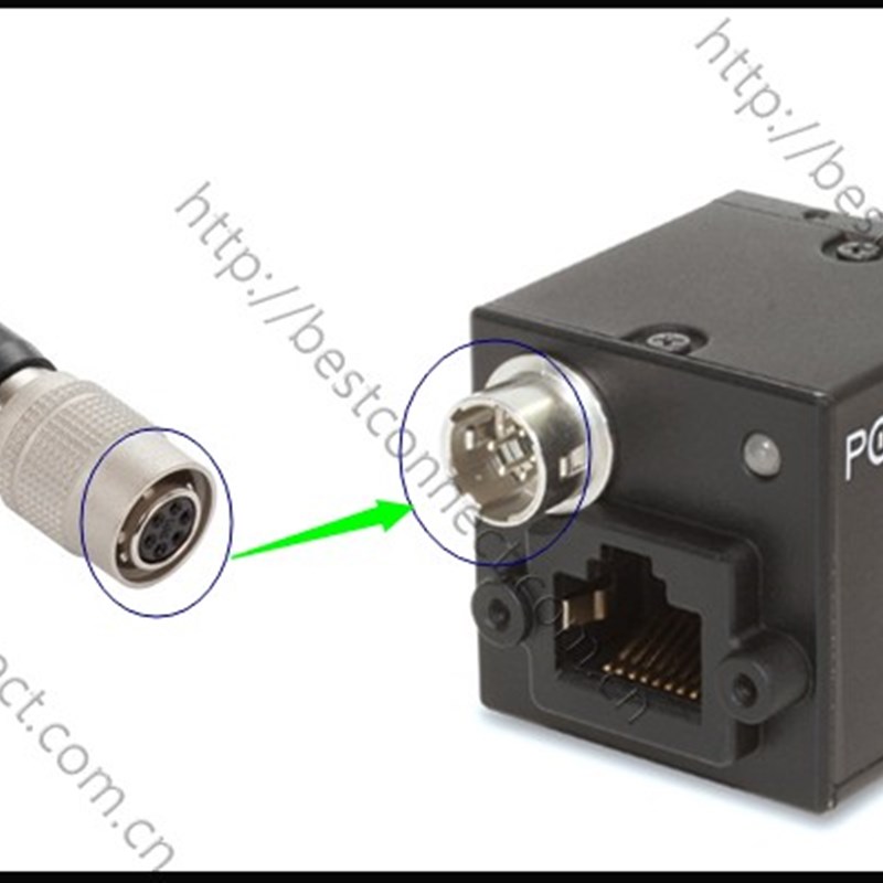 sony GigE basler 6芯工业相机CCD机器视觉电源线数据触发线