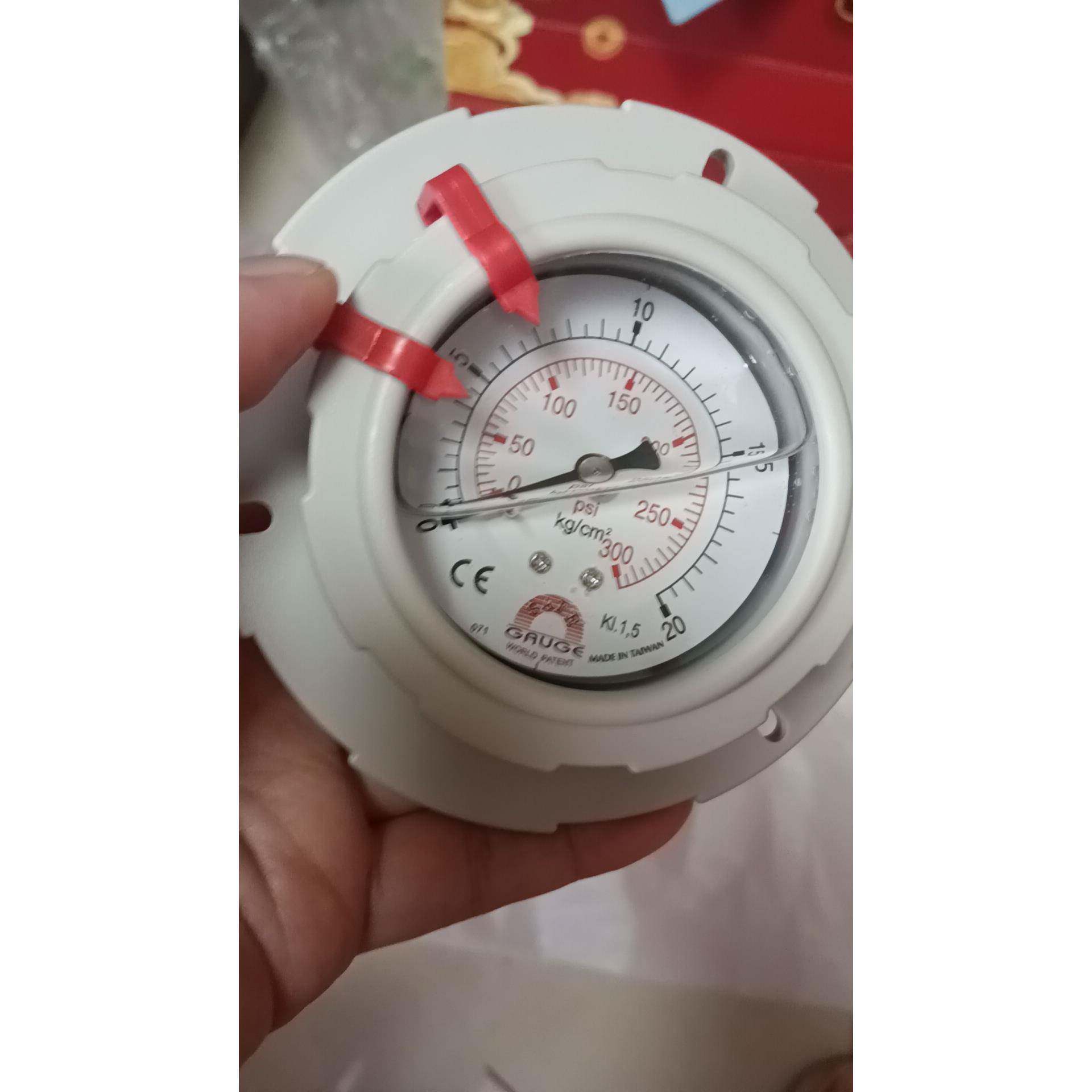 台湾华记原装正品隔膜压力表埋入式PP隔膜压力计GF-AFH1Vw20kg1/4