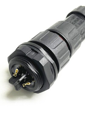 LLTM25-3公针面板后装焊线防水连接器 LED控制电源防水插头插座