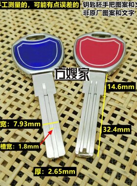 FP208 适用滴胶忠衡 复合槽叶片 钥匙胚 颜色随机钥匙胚子 方嫂家