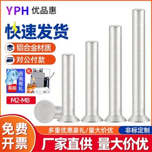 铆钉M2M3M4M5M6M8 GB109平头铝铆钉平圆头实心铆钉沉头手打敲击式