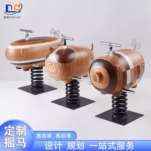 儿童户外弹簧摇摇马木质动物木头木马幼儿园小区木制实木摇摇乐