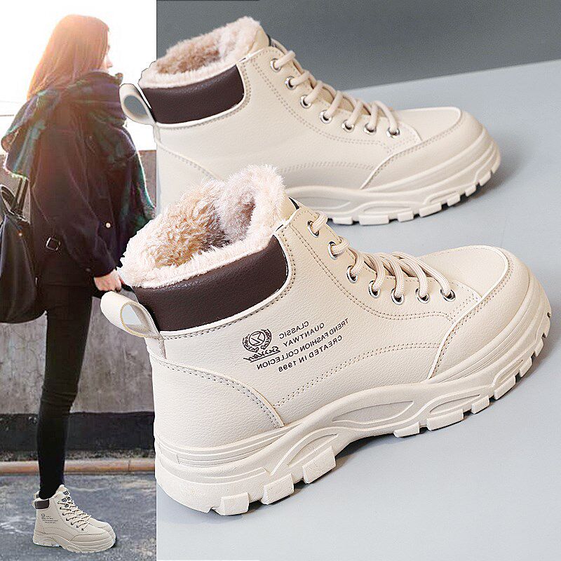 雪地靴女2024新l款冬季加绒加厚马丁靴子女鞋短靴保暖百搭学生棉