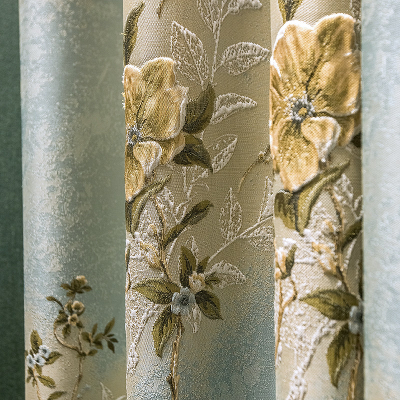 别墅奢华欧式提花窗帘布成品豪华大气客厅卧室窗帘浮雕全遮光定制