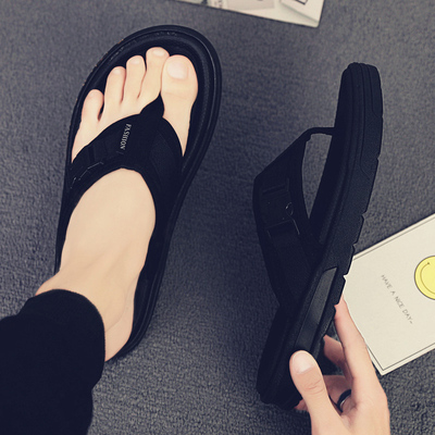 沙滩拖鞋男人字拖男潮流室外穿夹脚凉拖2021夏季新款个性男士凉鞋