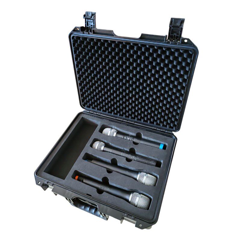 KTV无线话筒箱子收纳箱4支装手提箱手持领夹式麦克风保护箱盒子