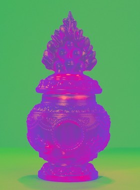 琉璃八吉祥摩尼宝瓶供瓶密宗法器财神供奉可装藏莲花宝瓶藏式摆件