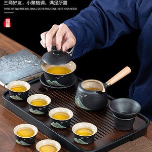 黑陶茶具套装家用客厅高s档喝茶陶瓷泡茶壶办公室茶杯小套功夫泡