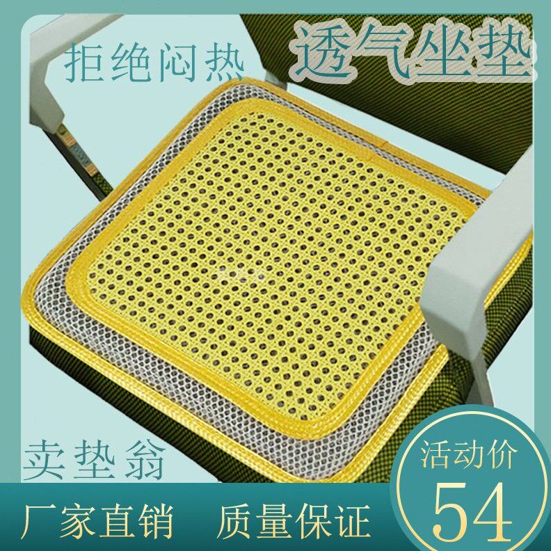 直销51N夏季透气坐垫公室电脑椅垫通风防热钢丝弹簧塑料仿腾凉
