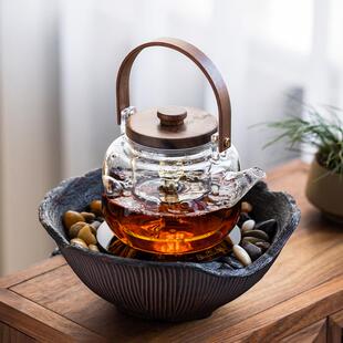 茶具养生壶煮茶炉玻璃烧水壶电 冬天围炉煮茶室内电陶炉煮茶器中式