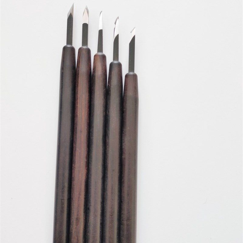 橄榄核刮刀 修光刻刀 刮刀痕核雕刀 雕刻刮刀超硬氮化白钢刀老五