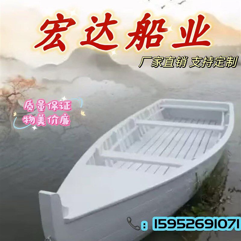 木船可下水一头尖小船装饰景观道具手工船实木摆件Z定制造型船