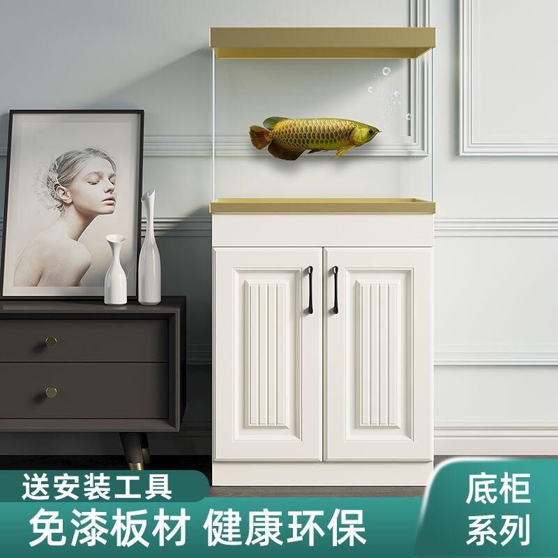 鱼缸底柜底座鱼缸j架子欧式玄关隔断水族柜家用客厅储藏收纳置物