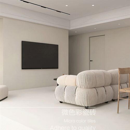 乳白色微水泥砖600X1200客厅地板砖素色L软光奶油白色全陶瓷地板