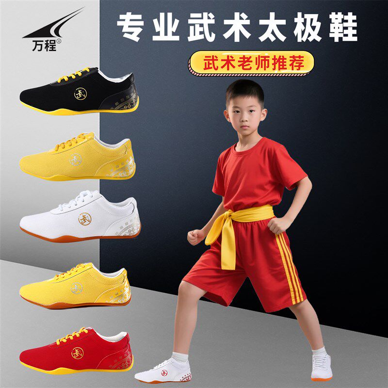 专业武术鞋透气帆布练o武鞋男女牛筋底武术培训班专用鞋子太极拳