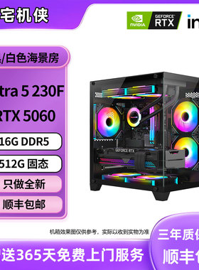 【宅机侠 】Ultra 5 230F+RTX 5060黑/白色海景房电竞游戏DIY主机