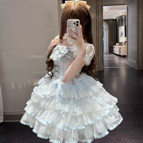 冰雪舞曲Lolita夏季现货短袖洛丽塔裙芭蕾短裙温柔纯欲约会生日