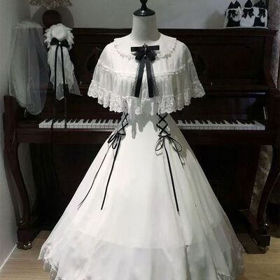 落雪与海洛丽塔春与夏季lo裙cla系白色收腰款lolita甜美全款裙子