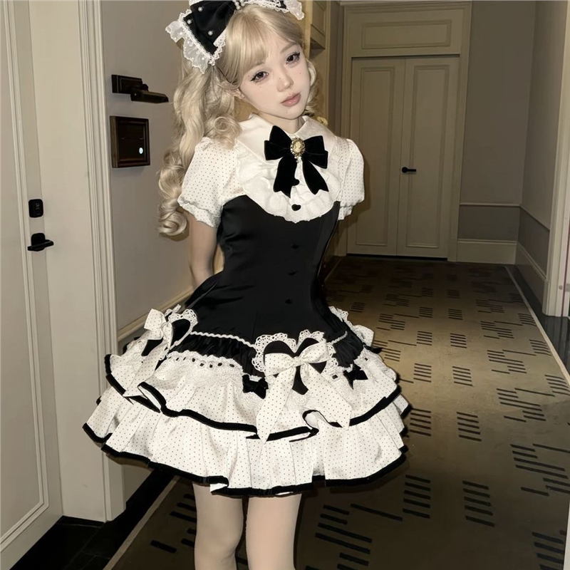 赫本信笺夏季新款现货甜美收腰全款洛丽塔OP连衣裙蕾系平价Lolita