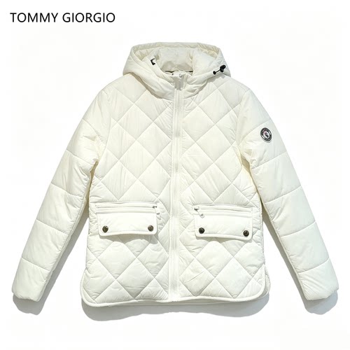 【Tommy Giorgio 】薄款女装连帽菱格棉服 7703