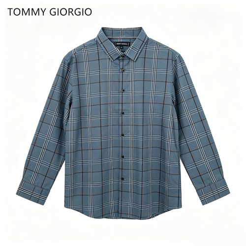 【芳芳力荐】【TommyGiorgio】男式格子早秋长袖衬衫7208