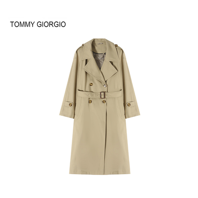 【Tommy Giorgio】女式中长风衣外套单排扣8213