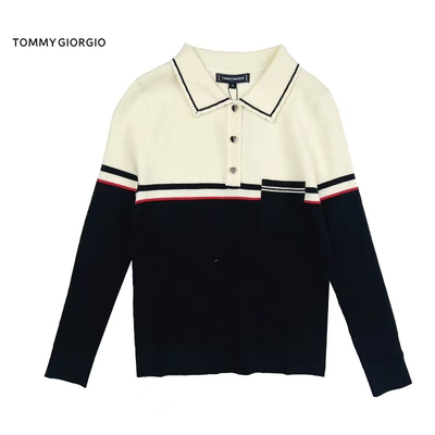 【Tommy Giorgio3】女式翻领针织衫毛衣英伦4407
