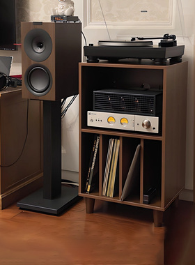 黑胶置物架唱片机架子CD柜游戏光盘收纳专辑展示柜沙发边柜实木柜