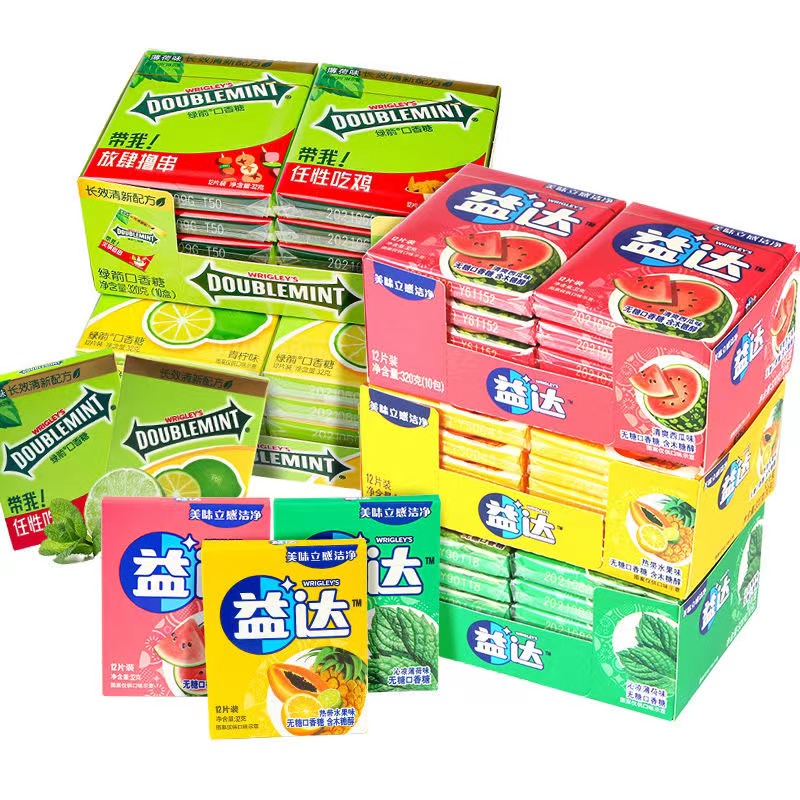 益达12片口香糖木糖醇无糖口香糖清新口气休闲零食糖果