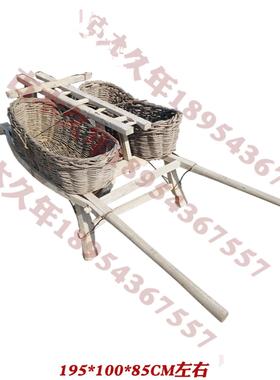 民俗民间老物件老式手推车老木车独轮小推车农村老旧木头车老农具