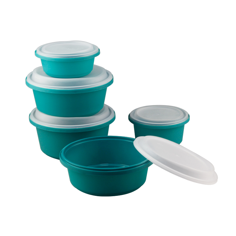 防偷吃一次性外卖打包饭盒带盖圆形碗彩色美式锁扣高端餐加热汤碗