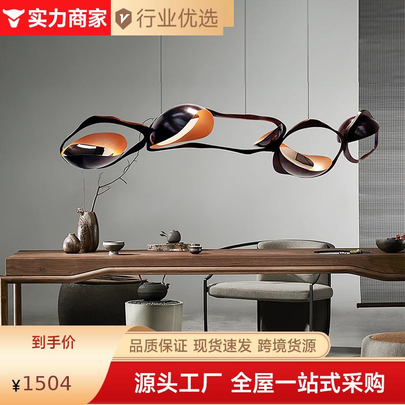 现代简约艺术长条餐厅吧台吊灯个性极简创意造型氛围灯具