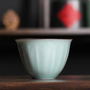 茶具家用 青瓷功夫茶杯品茗杯龙泉手工陶瓷主人杯单杯青莲茶盏中式