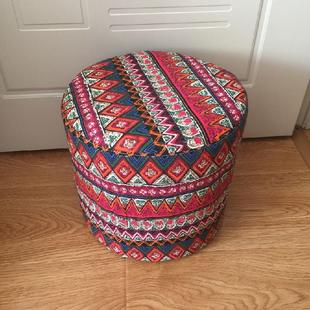 棉麻定制防尘方凳套圆墩子圆凳子罩床榻套松紧凳子套化妆椅套草墩