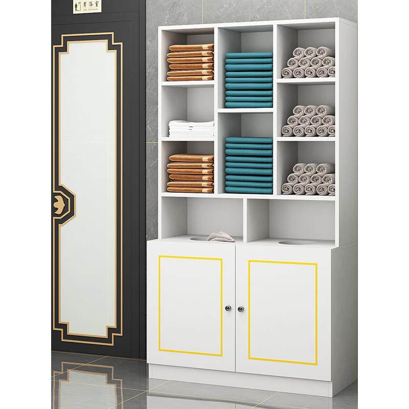 木质毛巾柜美发店理发店专用浴室洗车发廊美容院化妆品储物柜货柜