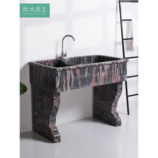 整石洗衣池 阳光品玉 阳台家用大理石带搓板洗衣槽庭院一体洗衣台