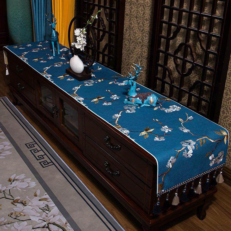 中式电视柜布盖布防水长方形防尘罩现代简约鞋柜茶几桌布布艺盖巾